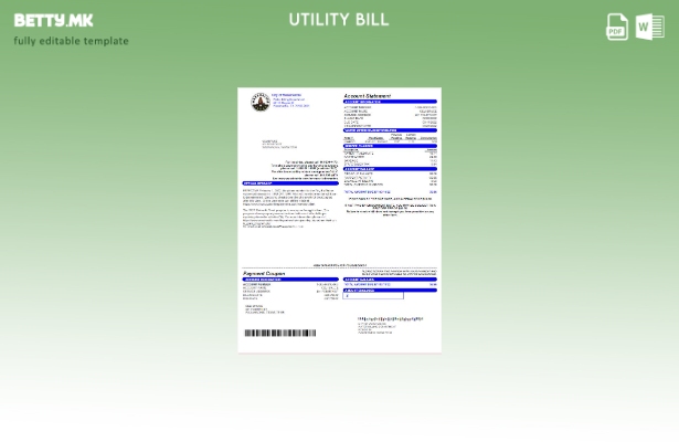 Шаблон за комунални сметки во модерен стил на САД City of Waxahachie